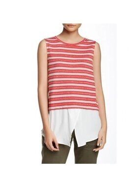 Sanctuary Tank Top Sz Small Layla Layered Shell Relaxed Tunic Sleeveless Preppy